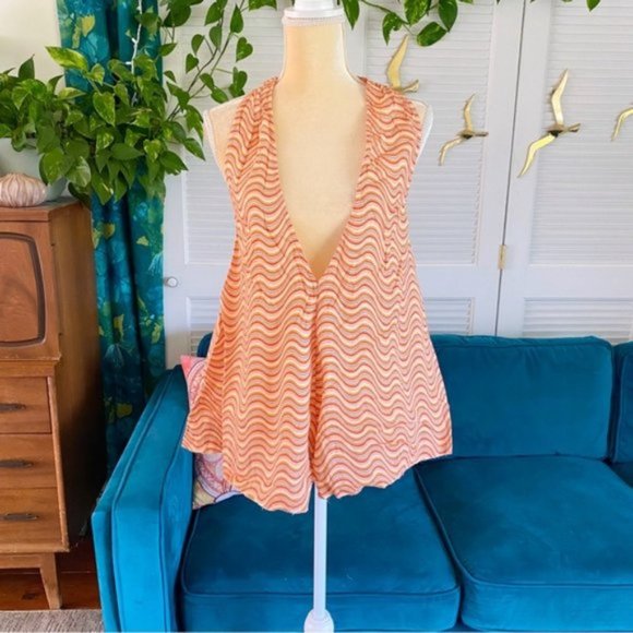 Urban Outfitters | Sand Dollar Romper Assorted Wavy Groovy Pink 70s Style New - Picture 3 of 15